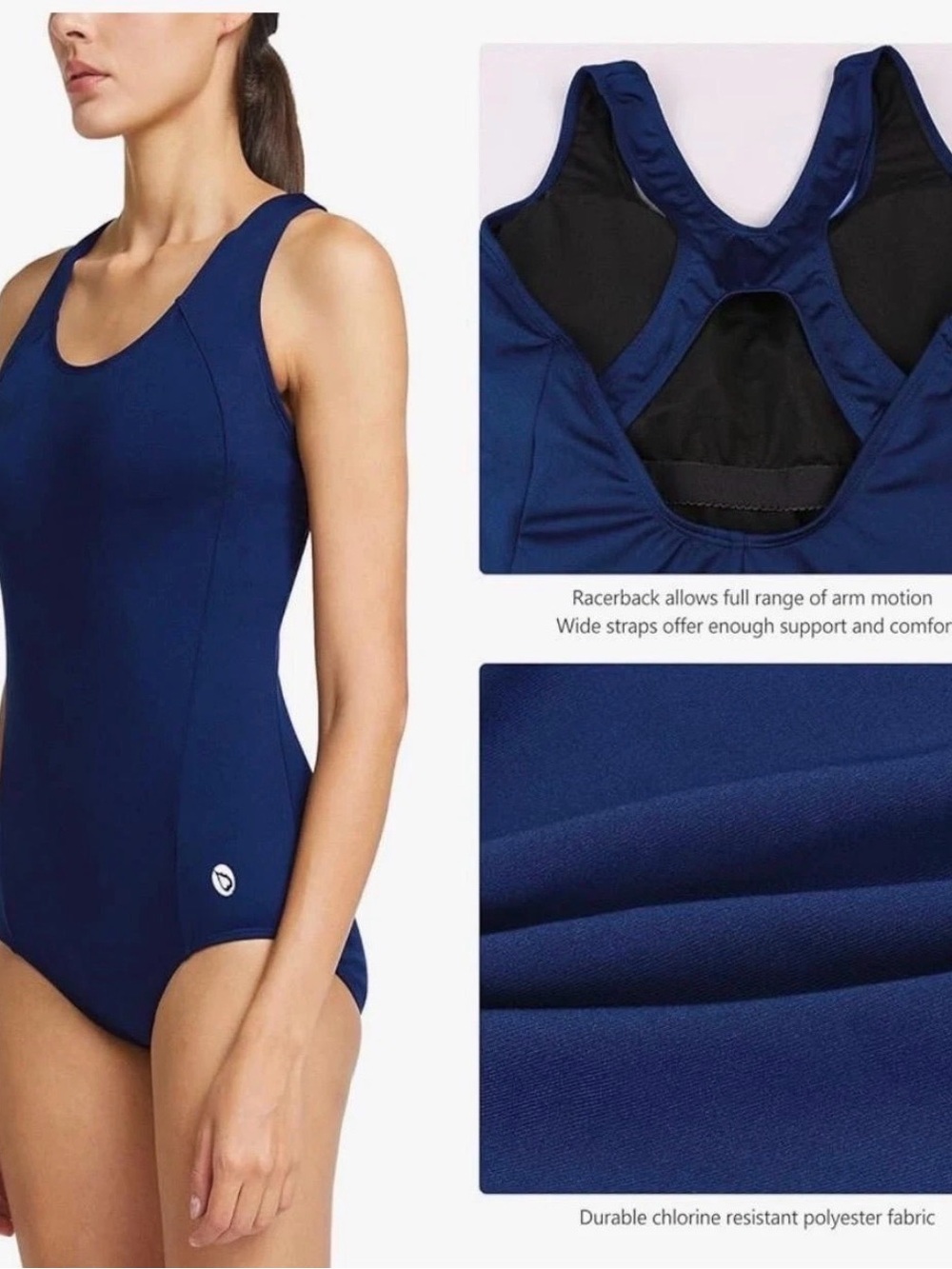 Baleaf Size S Blue, Women's Athletic Training Adjustable Strap Swimsuit <<325>>